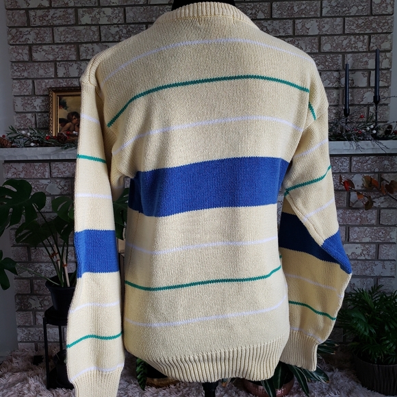 Knit Sweater Men's Women's Preppy Korea Top Retro 80s Style - Picture 2 of 6